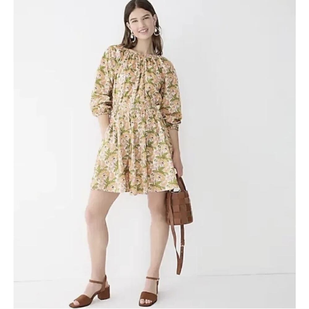 J. Crew Smocked-waist mini dress in Liberty® Butterfield Poppy fabric